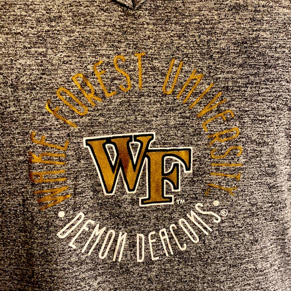 Wake Forest University- heather gray v neck tank with keyhole & crisscross back - Picture 2 of 9